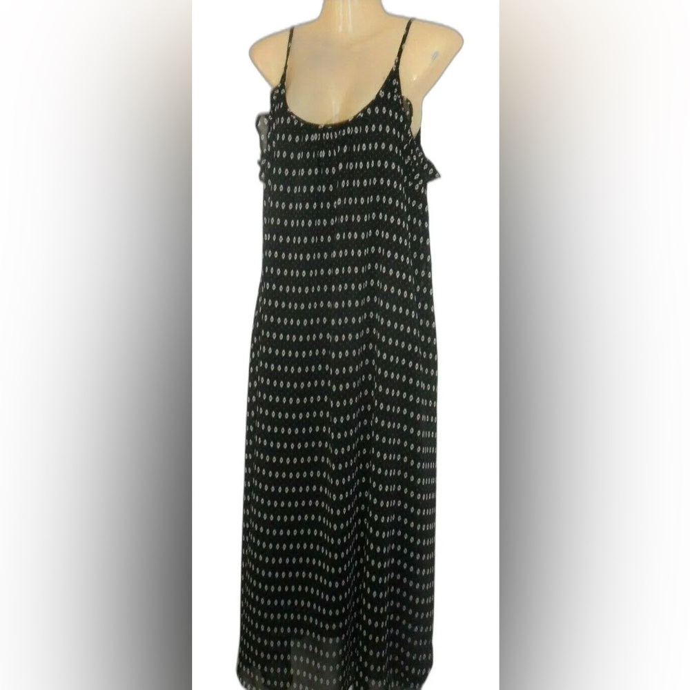 ❤️ WHO WHAT WEAR ruffle trim abstract floral Midi Dress Size XXL - Picture 7 of 9